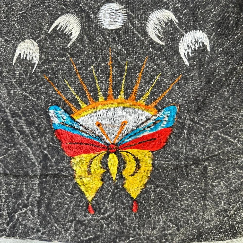 NWT Rising International Boho Hobo Bag Butterfly Moon Phases Handcrafted Nepal